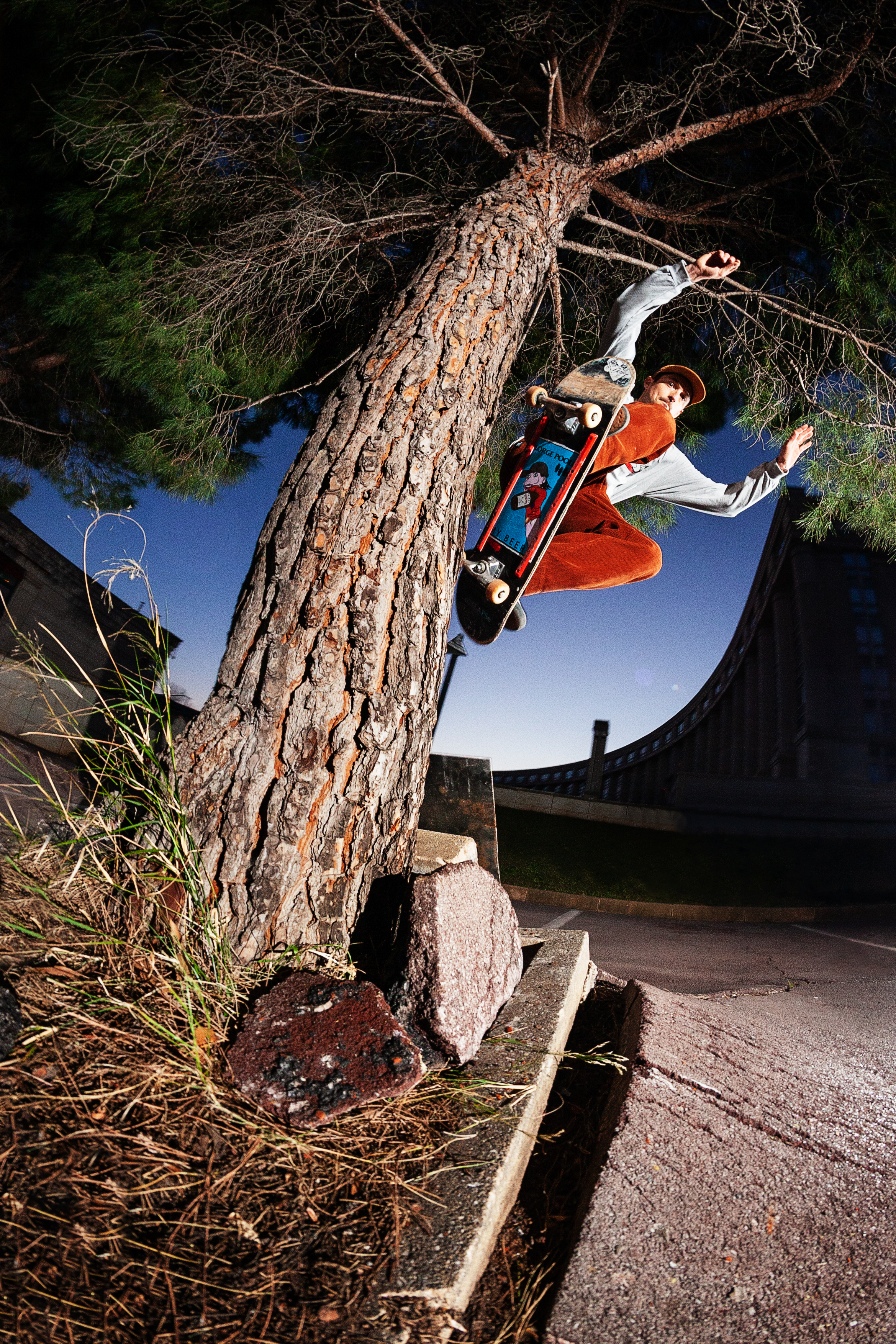 Photographie Skateboard Gabriel Renault Bastien Marlin Filmtrucks Flamant Rose Fisheye
